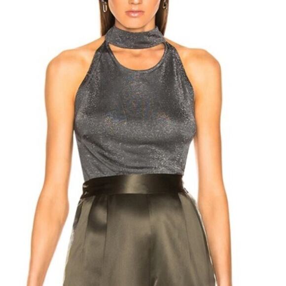 NWT FLEUR DU MAL SPARKLE SLEEVELESS CHOKER‎ TOP SIZE L - Picture 4 of 8